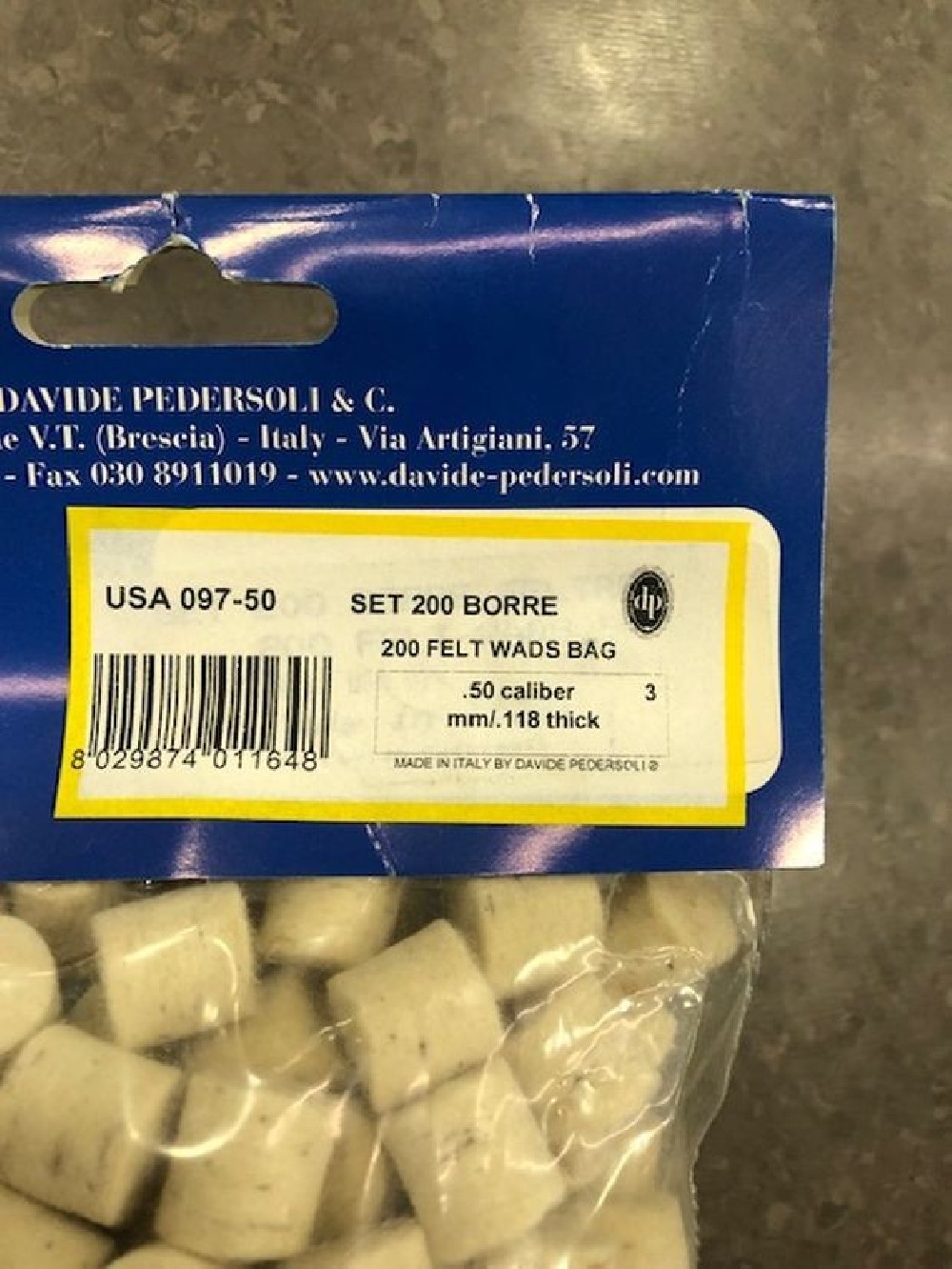 PEDERSOLI BORRE FELTRO C 50 PZ 200