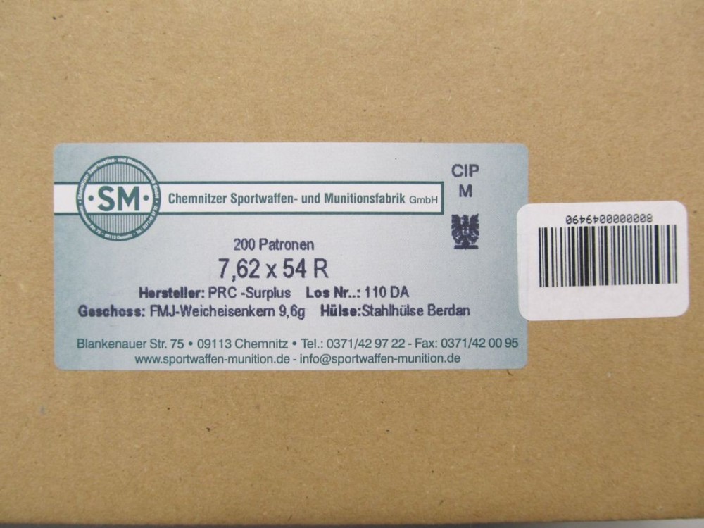 SURPLUS CARICHE 7,62X54R FMJ 148 GR